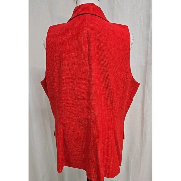White House Black Market WHBM Textured Tweed Studio Vest Blazer Red Size 18 NWT - Picture 6 of 11